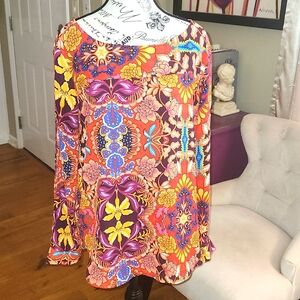 3/$20  LOFT Multicolored Blouse with slits in sleeves Size L